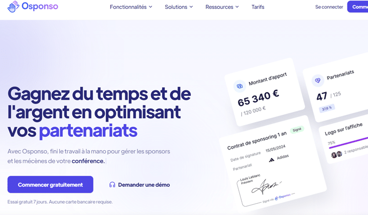 O Sponso - Plateforme digitales de gestion des partenariats